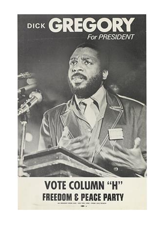 GREGORY, DICK. Write In for Dick Gregory for President. Mark Lane for Vice President * Dick Gregory For President.